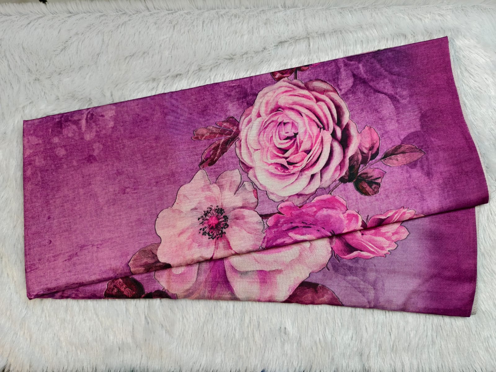 Tussar Silk Saree with Pichwai Prints - Pink colour