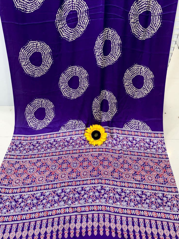 Semi Modal Saree in Purple colour