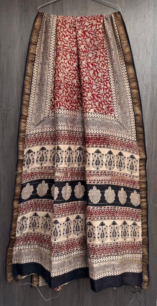 Maheshwari Silk Saree - Red