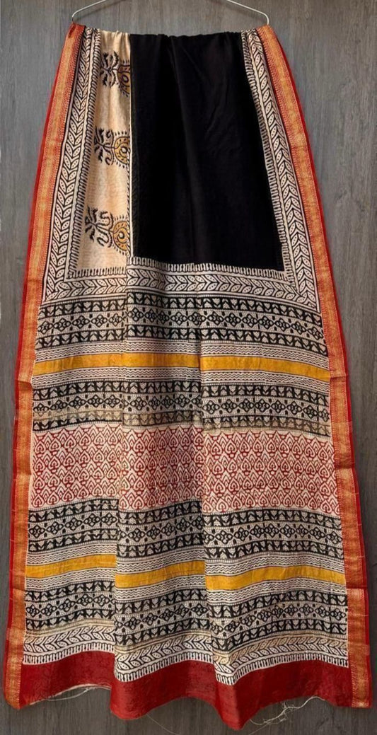 Maheshwari Silk Saree - Black