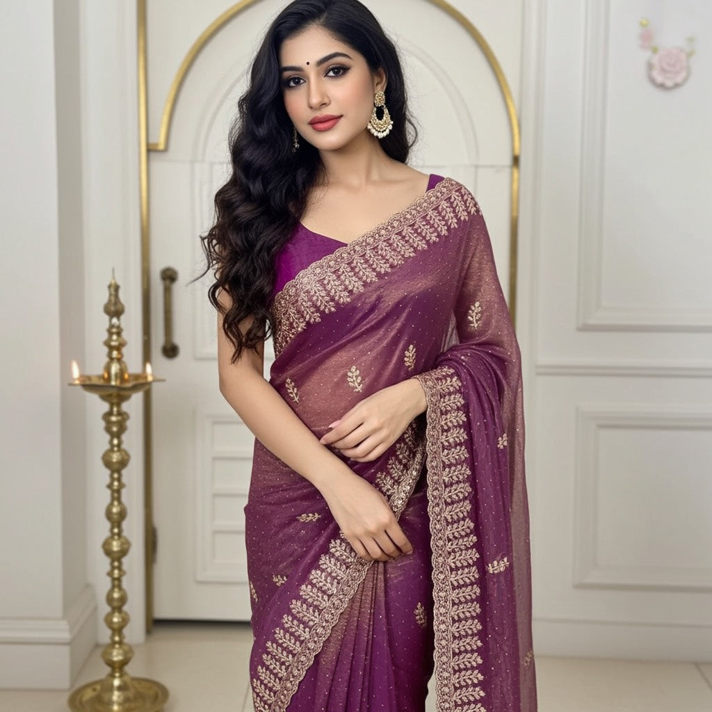 TISSUE NET SAREES