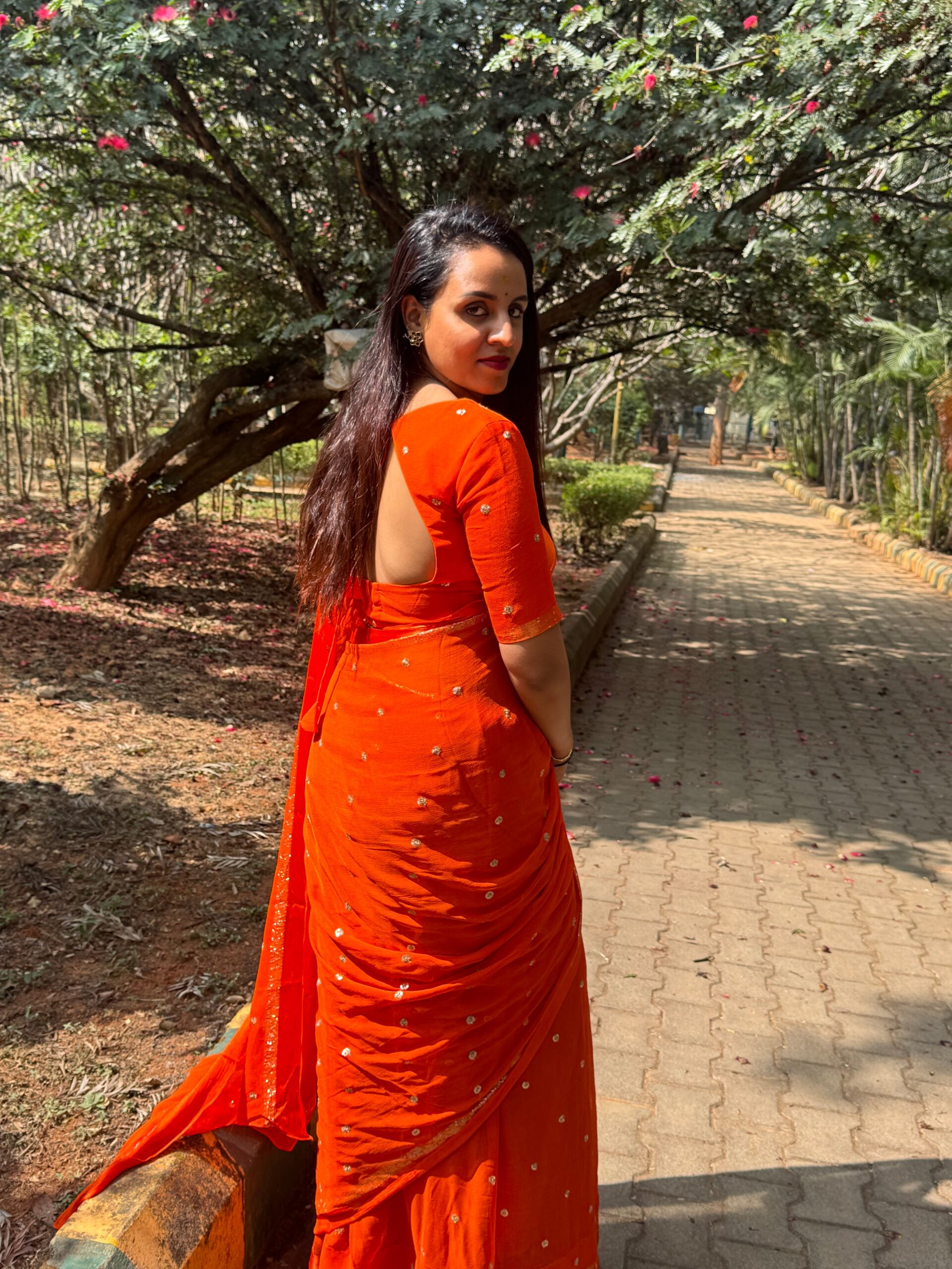 gorgeous orange saree gs 1 gorgeous orange saree gs 1