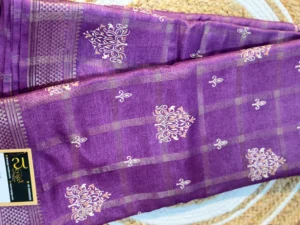 cotton silk saree purple