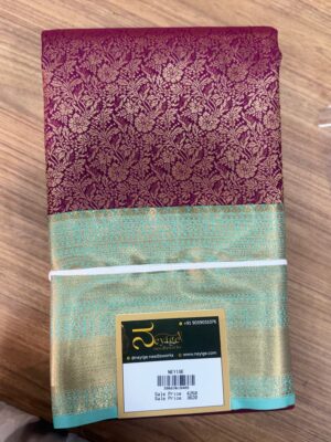 semi kanchi silks purple&green