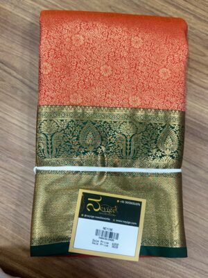 semi kanchi silks red&green
