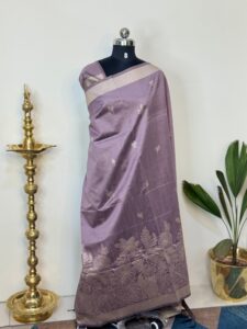 tussar silk sarees purple